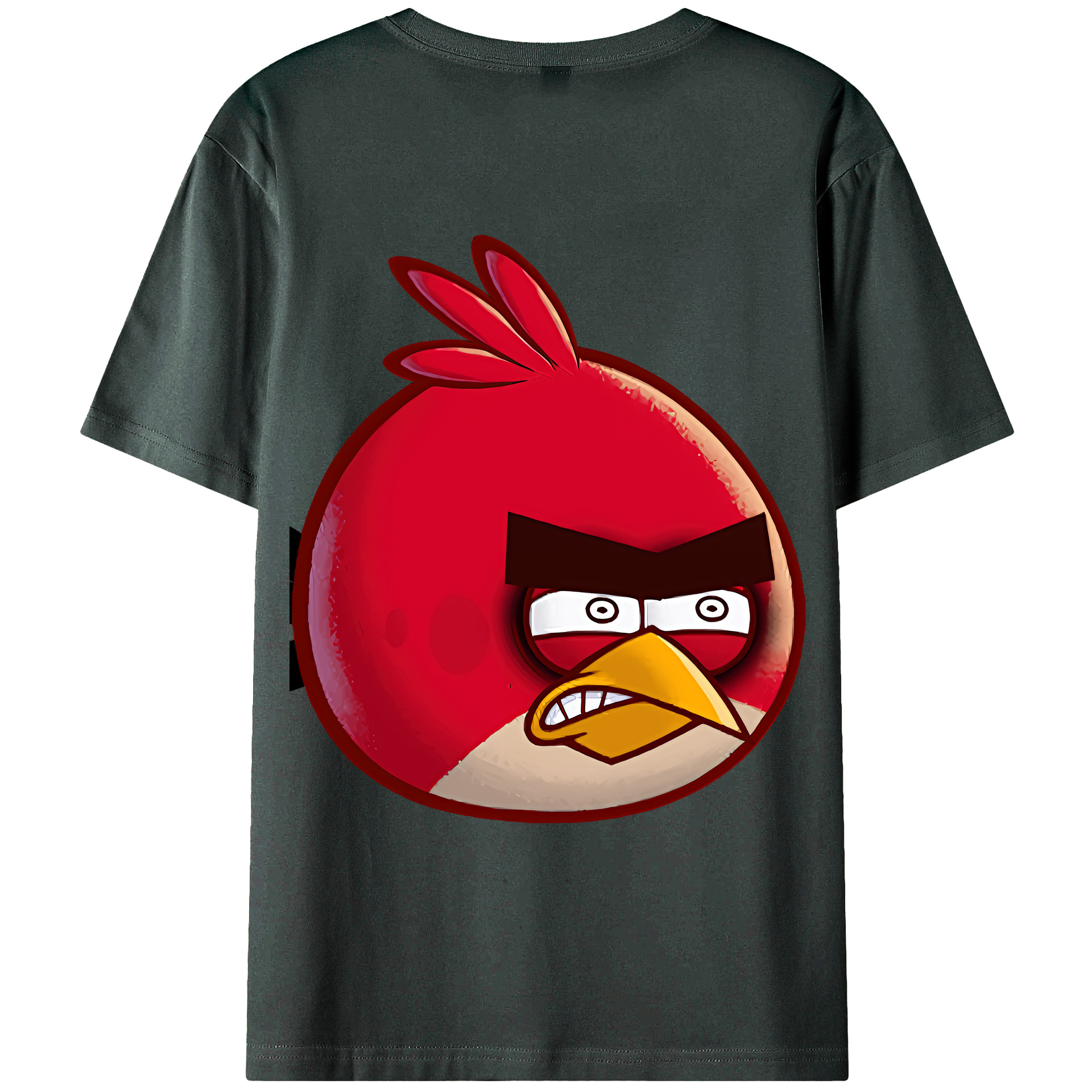 （画像用） Angry Birds アングリーバード 綿100％ メンズ半袖Tシャツ（バックプリント） 通気性